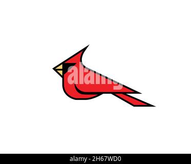 Creative Red Bird Cardinal Abstract Logo vettore simbolo icona disegno Illustrazione Illustrazione Vettoriale
