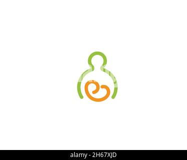 Creative Abstract Mother Baby Logo vettore simbolo icona disegno Illustrazione Illustrazione Vettoriale