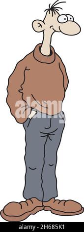Il disegno a mano vettorizzato di un uomo divertente Illustrazione Vettoriale