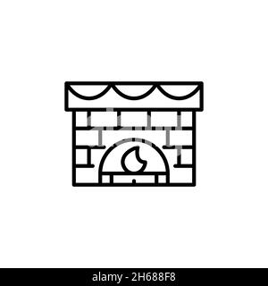 Caminetto accogliente inverno casa parte interna. Pixel Perfect, icona del vettore traccia modificabile Illustrazione Vettoriale