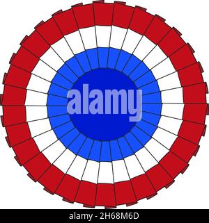 Cockade tricolore francese, Francia, illustrazione vettoriale Illustrazione Vettoriale