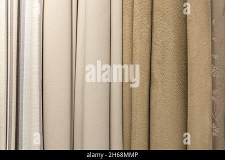 Set di tessuti pastello densi di consistenza uniforme. Foto Stock