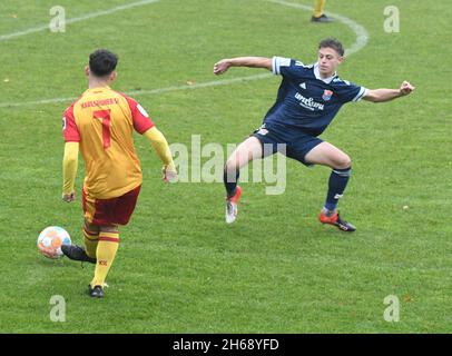 KSC U19 vs SpVgg Unterhaching, A-Junioren Bundesliga Karlsruher SC vs spvgg Unterhaching Youth League, Karlsruhe Wildparksta Foto Stock