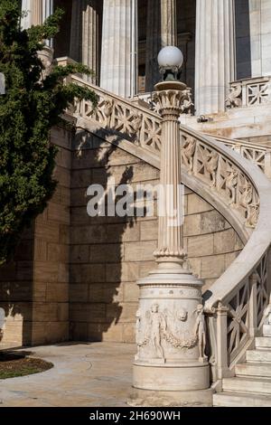 Biblioteca Nazionale Athens.Near il centro della città del Athens.designed da parte dell'architetto danese Theophil Freiherr von Hansen. Foto Stock