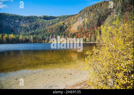 Paesaggio autunnale al Ödensee in Stiria Foto Stock