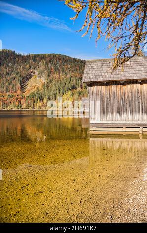 Paesaggio autunnale al Ödensee in Stiria Foto Stock