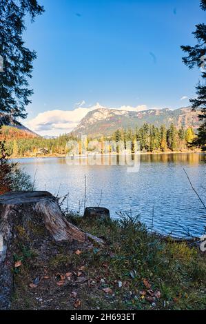Paesaggio autunnale al Ödensee in Stiria Foto Stock