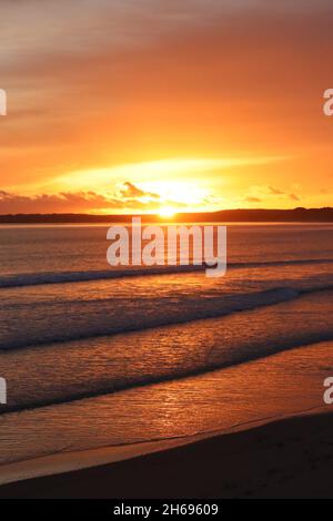 Luce del mattino sulla spiaggia di Fraserburgh Foto Stock