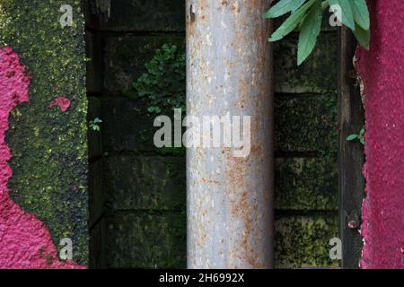 Abstract, Pattern, muratura, pipa d'acqua Foto Stock