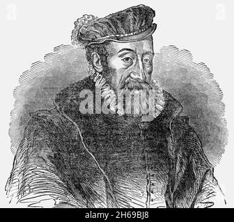 Ritratto di Massimiliano i (1459-1519), Re dei Romani dal 1486 e Imperatore Sacro Romano dal 1508 fino alla sua morte. Non fu mai incoronato dal papa, poiché il viaggio a Roma fu bloccato dai veneziani; fu invece proclamato imperatore eletto da Papa Giulio II a Trento, infrangendo così la lunga tradizione di richiedere un'incoronazione papale per l'adozione del titolo imperiale. Massimiliano era figlio di Federico III, Imperatore Sacro Romano, ed Eleonora di Portogallo. Regnò insieme al padre per gli ultimi dieci anni del regno di quest'ultimo, dal 1483 fino alla morte del padre nel 1493. Foto Stock