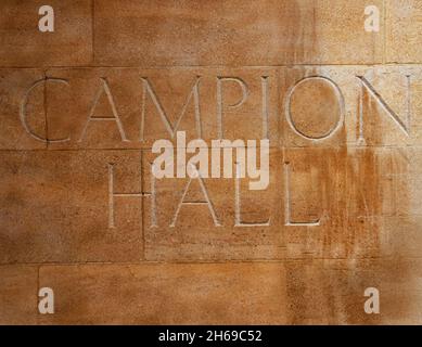 Facciata di Campion Hall, Brewer St, Oxford, una delle sale private permanenti dell'Università di Oxford, gestita da Gesuits e chiamata con il nome di St Edmund Campion Foto Stock