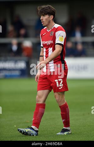 EXETER, GBR. 13 NOVEMBRE Josh Key di Exeter City durante la partita della Sky Bet League 2 tra Exeter City e Oldham Athletic al St James' Park, Exeter sabato 13 novembre 2021. (Credit: Eddie Garvey | MI News) Foto Stock