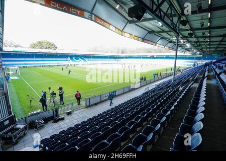 Doetinchem, Paesi Bassi. 14 novembre 2021. DOETINCHEM, PAESI BASSI - NOVEMBRE 14: Vista generale dello stadio vuoto durante la partita olandese Keukenkampioendivisie tra De Graafschap e Telstar a De Vijverberg il 14 Novembre 2021 a Doetinchem, Paesi Bassi (Foto di Rene Nijhuis/Orange Pictures) credito: Orange Pics BV/Alamy Live News Foto Stock