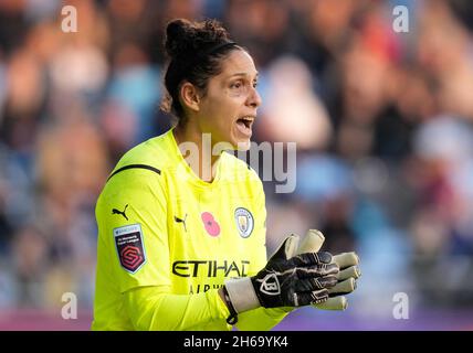 Manchester, Regno Unito. 14 novembre 2021. Karima Taieb di Manchester City durante la partita della fa Women's Super League all'Academy Stadium di Manchester. Il credito d'immagine dovrebbe leggere: Andrew Yates/Sportimage Credit: Sportimage/Alamy Live News Foto Stock