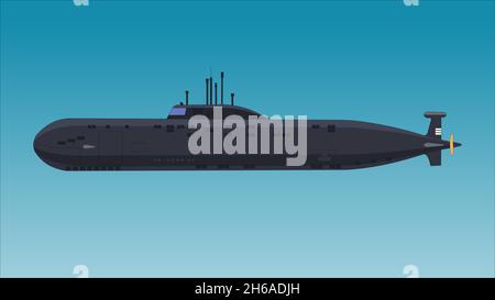 Navy Submarine Vector Illustrazione Vettoriale