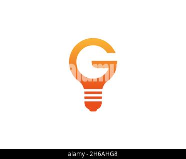 Illustrazione di Creative G Letter Lamp Logo Design Vector Symbol Illustrazione Vettoriale