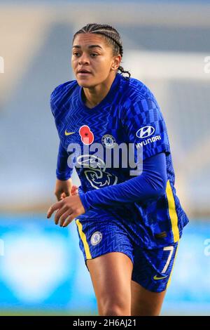 Manchester, Regno Unito. 14 novembre 2021. Jess carter #7 di Chelsea a Manchester, Regno Unito il 11/14/2021. (Foto di Conor Molloy/News Images/Sipa USA) Credit: Sipa USA/Alamy Live News Foto Stock