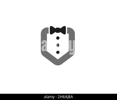 Creative Necktie Shield Logo Design Illustrazione vettoriale Illustrazione Vettoriale