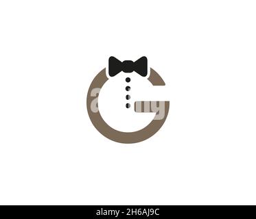 Creative Necktie G Letter Logo Design Illustrazione vettoriale Illustrazione Vettoriale