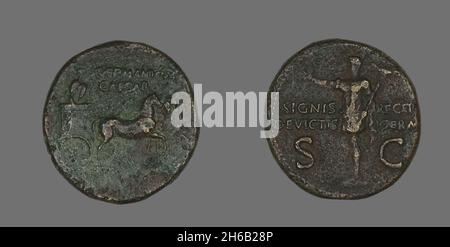 Dupondius (Coin) raffigurante Germanicus Cesare, 15 BCE-19 CE. Foto Stock