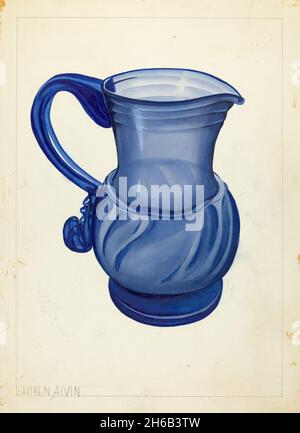 Vetro soffiato - caraffa, 1935/1942. Foto Stock