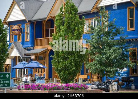 Il Pub blu, Kilworth Street, Methven, Ashburton District, Canterbury, Nuova Zelanda Foto Stock