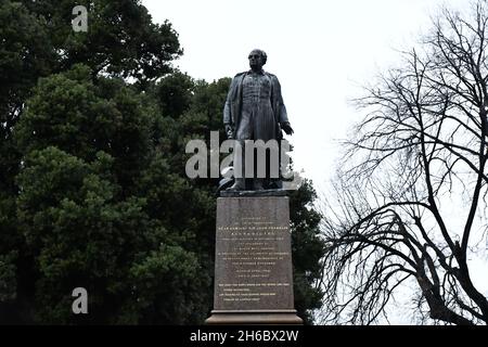 SYDNEY, AUSTRALIA - 11 giu 2021: Una bella statua dell'ammiraglio posteriore John Franklin nel centro principale di Hobart, Tasmania Foto Stock