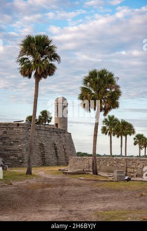 Castillo de San Marcos spagnolo a St. Augustine, Florida, USA Foto Stock