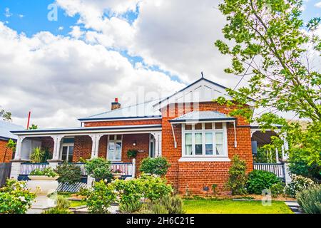 Tardo vittoriano cottage in mattoni in Australia. Foto Stock