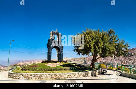 Monumento al punto di osservazione Killi Killi a la Paz, Bolivia Foto Stock