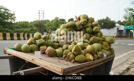 Immagini di alta qualità di noci di cocco grezze e mature Foto Stock