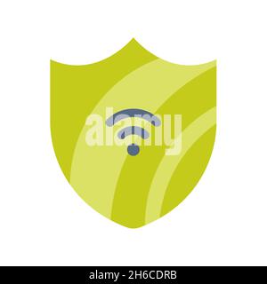 proteggi la sicurezza web per la rete wi-fi singola icona isolata con illustrazione vettoriale in stile piatto Foto Stock