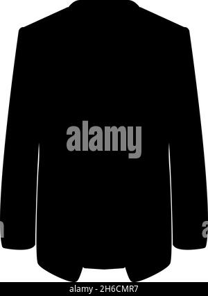 Giacca coat icona colore nero vettore illustrazione stile piatto semplice immagine Illustrazione Vettoriale