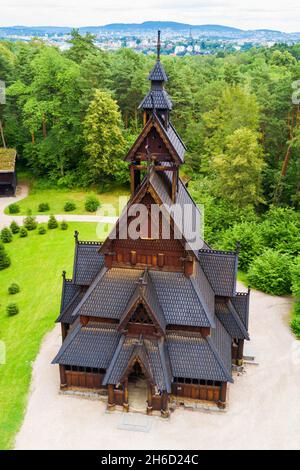 Gol doga Chiesa o Gol Stavkyrkje è una doga chiesa a Oslo, Norvegia. Gol doga chiesa situata nel Museo delle Navi Vichinghe a Bygdoy p Foto Stock