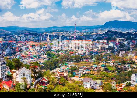 Dalat o da Lat antenna città vista panoramica in Vietnam Foto Stock
