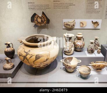 Antica Corinto, Grecia - 18 ottobre 2016: Il Museo Archeologico di Corinto antico è un museo in Grecia. Antica Corinto era uno dei più grandi Foto Stock