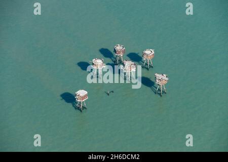 Shivering Sands Army Fort, difesa antiaerea della seconda guerra mondiale, costruita tra il 18 settembre e il 13 dicembre 1943, Thames Estuary, 2015. Foto Stock