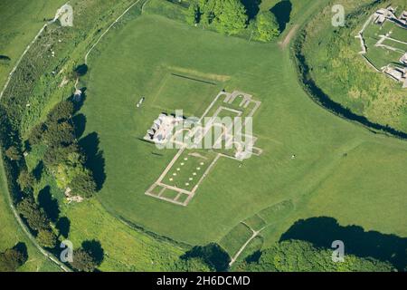 Resti della cattedrale a Old Sarum, vicino Salisbury, Wiltshire, 2017. Foto Stock