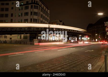 Amburgo di notte, Germania, Amburgo Foto Stock