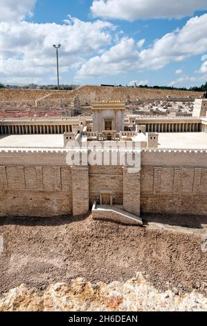 Holyland modello di Gerusalemme, modello del Tempio di Erode, Israele, Gerusalemme Foto Stock