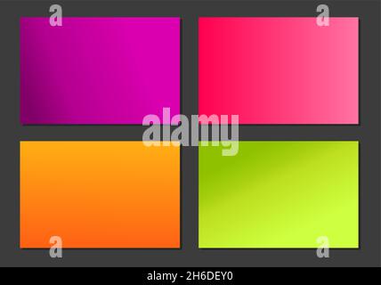 Set di colorati e moderni sfondi sfumati. Illustrazione vettoriale. Illustrazione Vettoriale