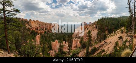 Foto panoramica del Bryce Canyon National Park, un'estesa riserva nel sud dello Utah, Stati Uniti Foto Stock