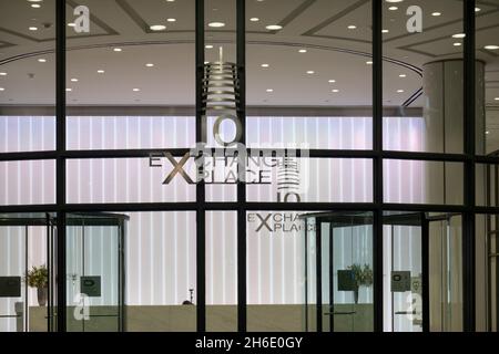 10 Exchange Place, hall degli uffici business a Jersey City, New Jersey Foto Stock