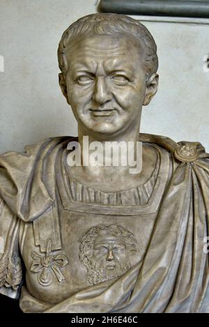 Busto dell'imperatore Vespasiano 1767 - 1769 Collino Filippo, 1737 - 1800; Collino Ignazio, 1724 - 1793 Romano, Roma, Italia, Italiano, Foto Stock