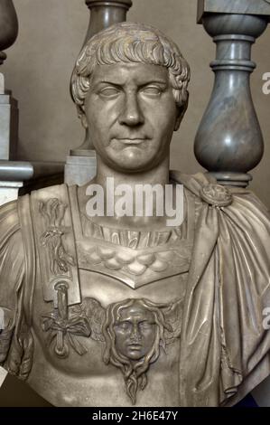 Busto dell'imperatore Traiano 1767 - 1768 di Collino Filippo, 1737 - 1800; Collino Ignazio, 1724 - 1793 Romano, Roma, Italia, Italiano, Foto Stock