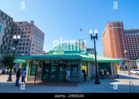 Centro di trasporto intermodale al centro di Kennedy Plaza nel centro di Providence, Rhode Island RI, USA. Foto Stock