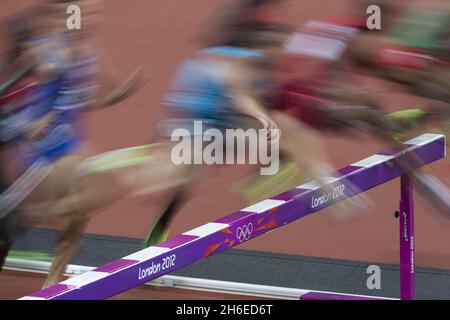 Giochi olimpici di Londra 2012 - 05/08/12 Ezechiel Kemboi vince la steeplechase maschile di 3.000 metri per il Kenya allo stadio olimpico di Londra Foto Stock