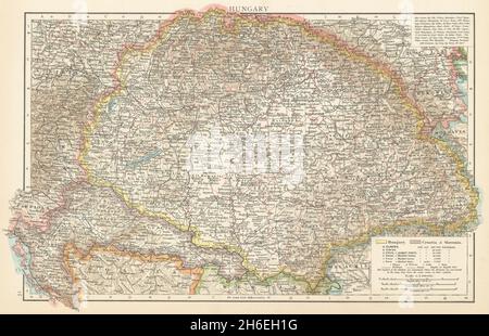 Ungheria, Croazia e Slavonia. Slovenia. IL TIMES 1895 antica mappa cartografica antica Foto Stock