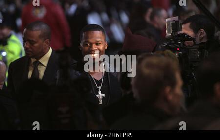 Rapper Curtis '50 Cent' Jackson arriva all'Empire di Leicester Square, Londra , per la prima di Get Rich o Die Tryin. Jeff Moore/allactiondigital.com Foto Stock