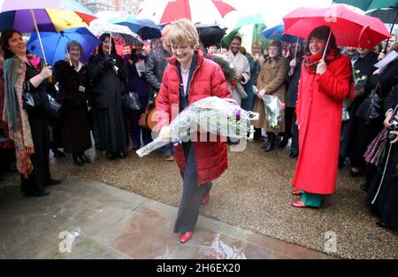 Il Segretario della Cultura Tessa Jowell ha illustrato durante un evento per celebrare la Giornata Internazionale delle Donne nel centro di Londra Jeff Moore/allactiondigital.com Foto Stock